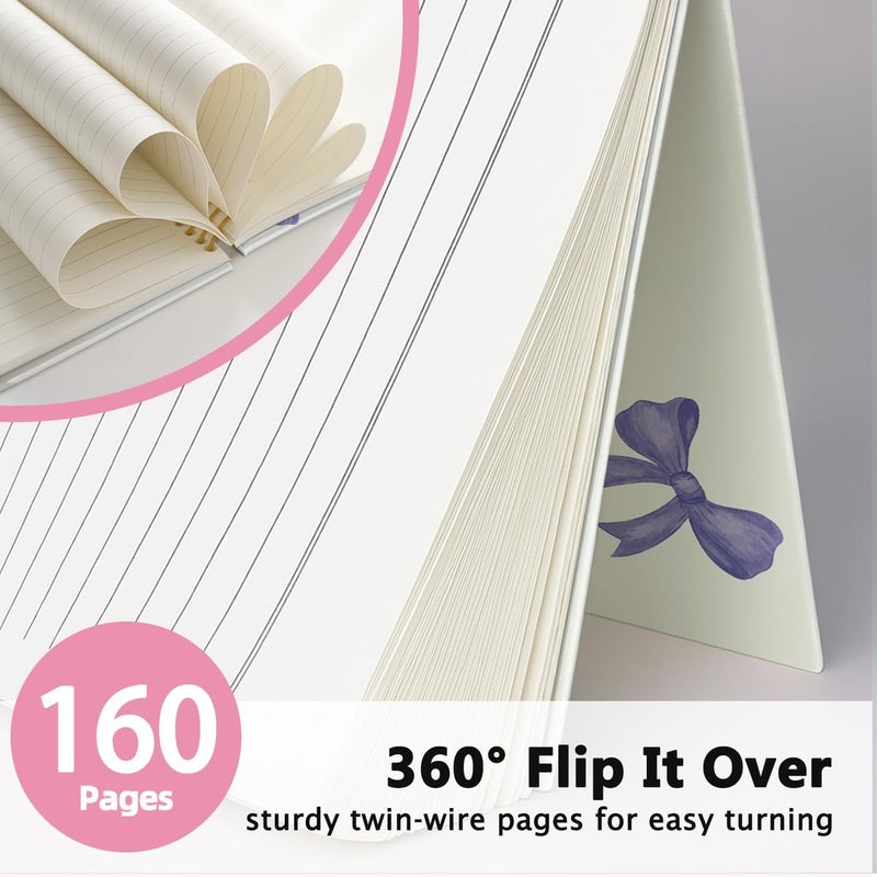 WLIANG Coquette Purple Bow Spiral Bible Notebook for Note Taking, Preppy Aesthetic Bible Study Journal for Women, Cute Preppy School Supplies for Girls, Christian Hardcover Lined Notebook 5.5 x 8.3 - Image 3
